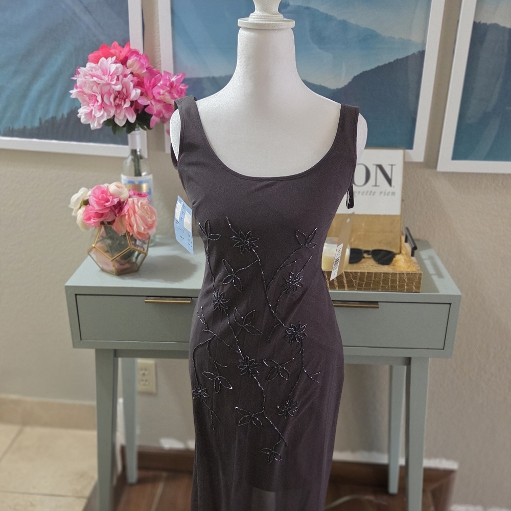 Stunning Sheer Beaded Maxi Dress Fairy Whimsigoth